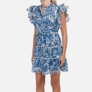 House of Harlow 1960 Blue Melba Button Down Mini Dress extra small GUC
